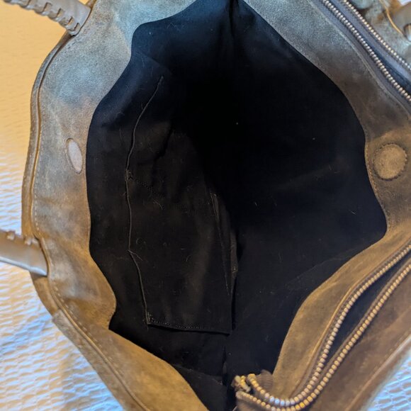 All Saints Suede Tote Bag - Gray/Tan - Picture 3 of 11